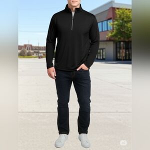 Greg Norman stylish 1/4 zip pullover in black XL